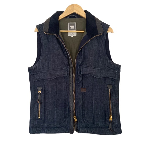 G-Star Other - GSTAR RAW Blue Denim Full Zip Moto Vest Large